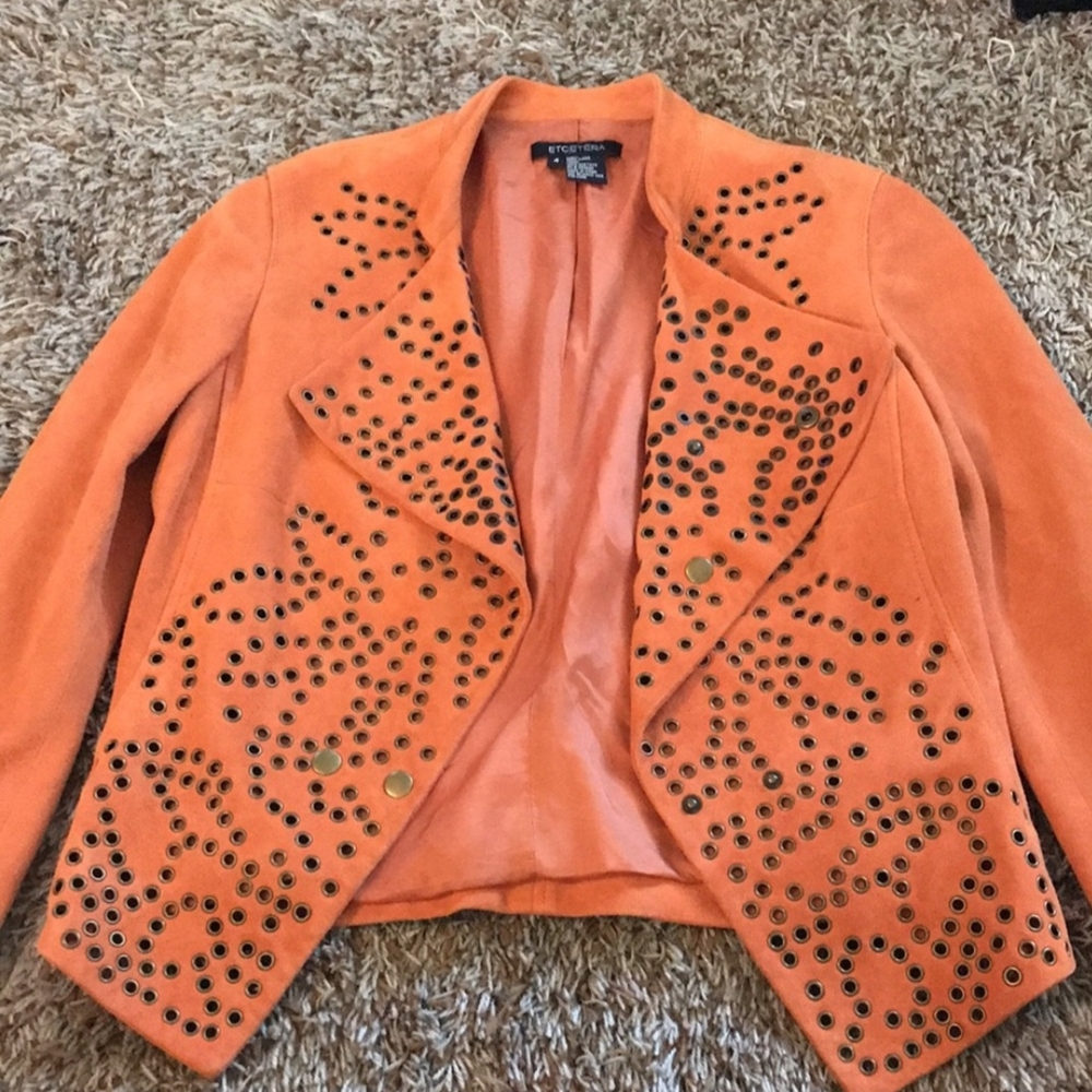 Etcetera Orange Studded Women's Jacket